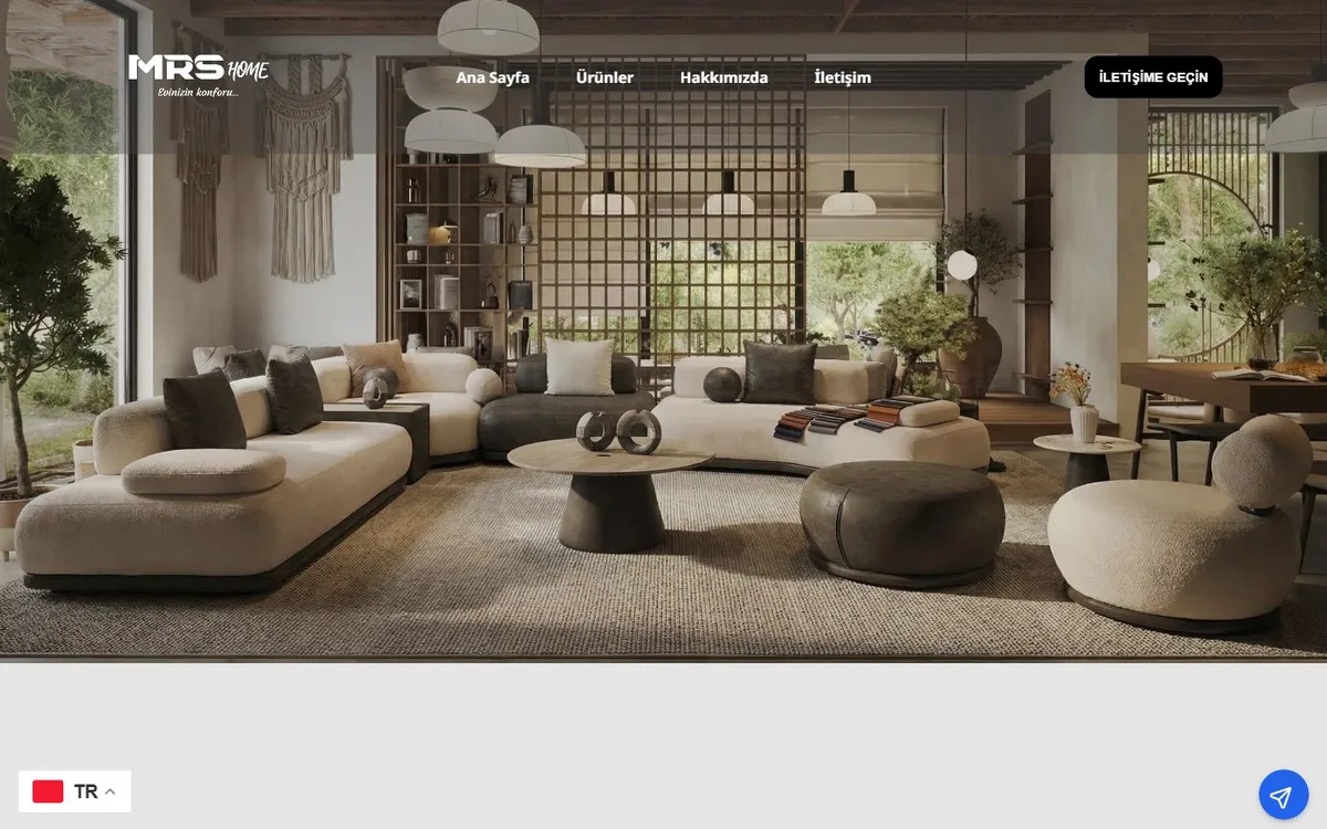 MRS Home web sitesi ana sayfa ekran görüntüsü