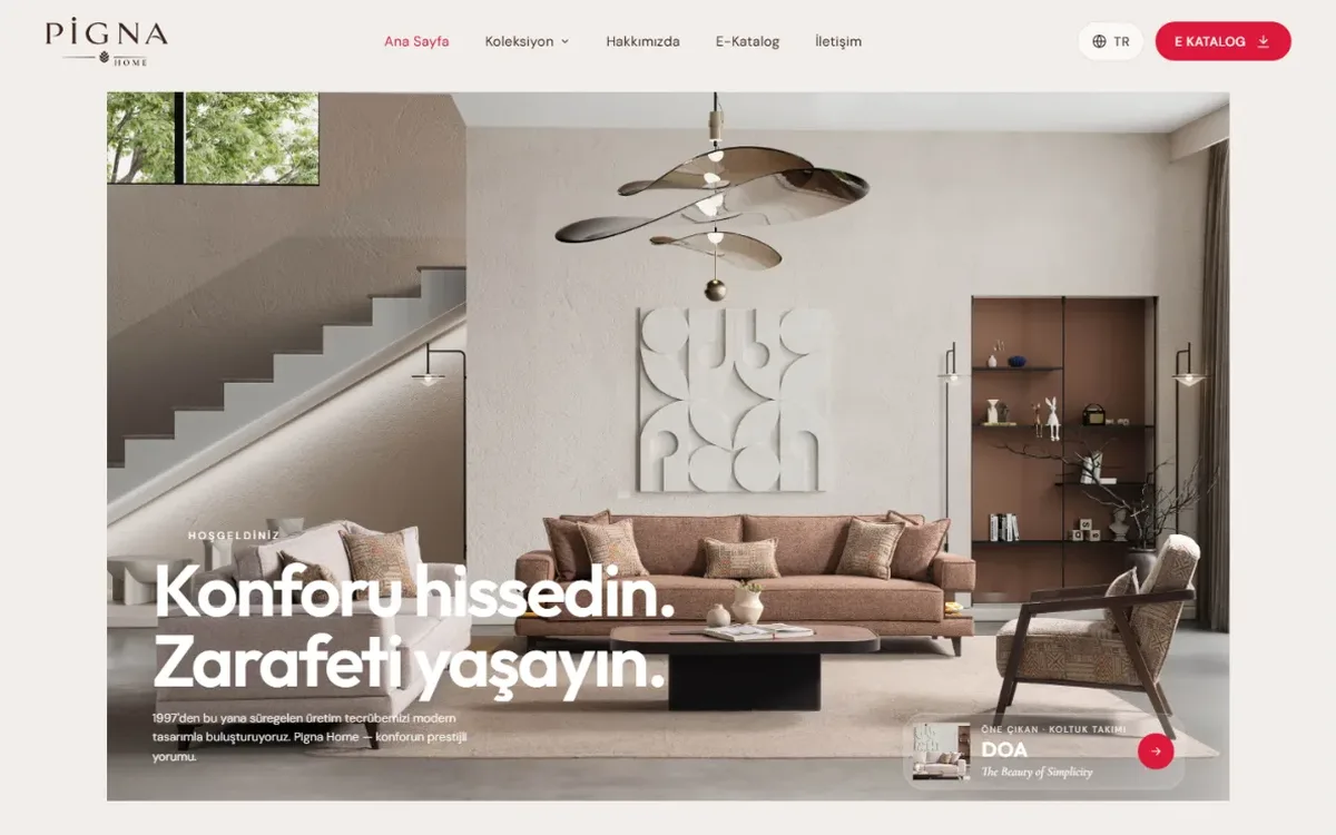 Pigna Home web sitesi ana sayfa ekran görüntüsü